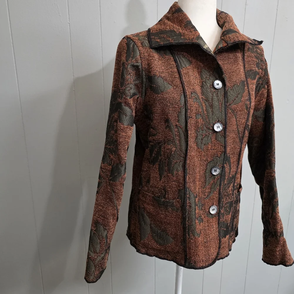 Parsley & Sage Tapestry Reversible Boho Art Blazer Jacket - Picture 2 of 14